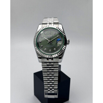 Custom Seiko Mod • Olive Green Diamond DateJust • 39mm
